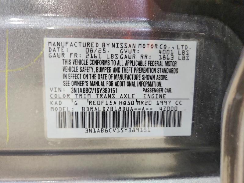 Продаж на аукціоні авто 2025 Nissan Sentra, vin: 3N1AB8CV1SY389151, номер лоту: 57406526