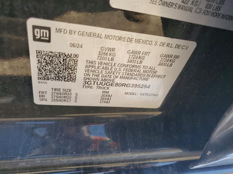Aukcja sprzedaży 2024 Gmc Sierra, vin: 3GTUUGE80RG395254, numer aukcji: 55322486