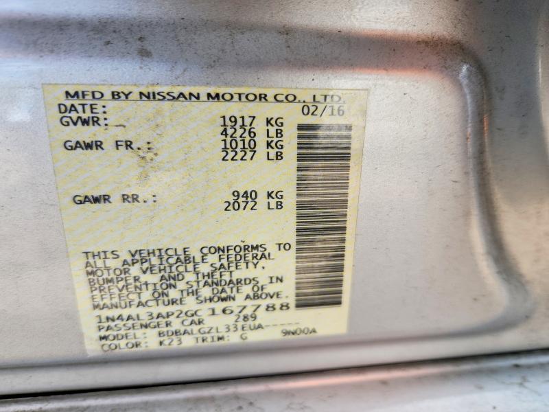 Продажа на аукционе авто 2016 Nissan Altima, vin: 1N4AL3AP2GC167788, номер лота: 57174196