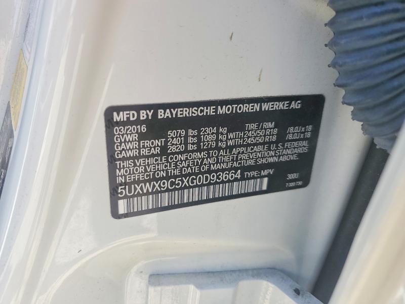 Aukcja sprzedaży 2016 Bmw X3, vin: 5UXWX9C5XG0D93664, numer aukcji: 55754626