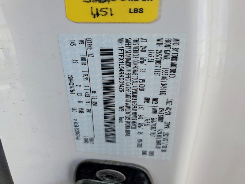 Продажа на аукционе авто 2024 Ford F150, vin: 1FTFX1L54RKD31426, номер лота: 58530986