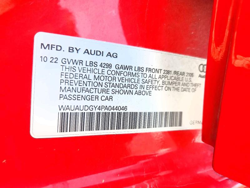 2023 Audi A3 მანქანა იყიდება აუქციონზე, vin: WAUAUDGY4PA044046, აუქციონის ნომერი: 56738516