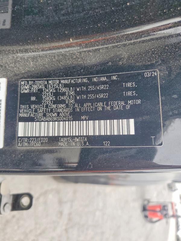 2024 Lexus Tx 500h მანქანა იყიდება აუქციონზე, vin: 5TDABAB69RS004015, აუქციონის ნომერი: 56299326