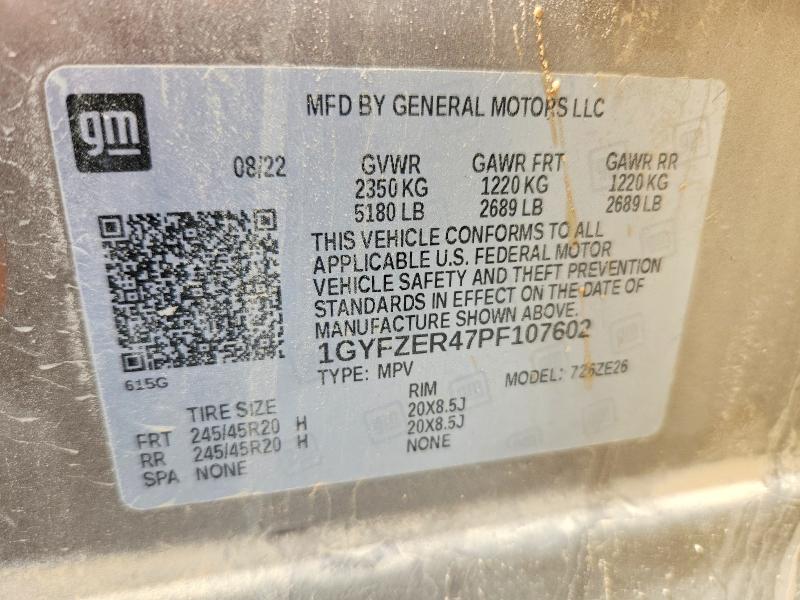 57866166 :رقم المزاد ، 1GYFZER47PF107602 vin ، 2023 Cadillac Xt4 مزاد بيع