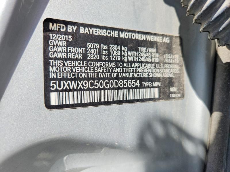 Продаж на аукціоні авто 2016 Bmw X3, vin: 5UXWX9C50G0D85654, номер лоту: 55475076