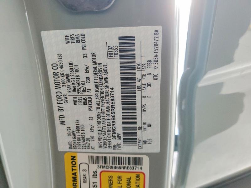 55146556 :رقم المزاد ، 3FMCR9B65RRE83714 vin ، 2024 Ford Bronco Sport مزاد بيع