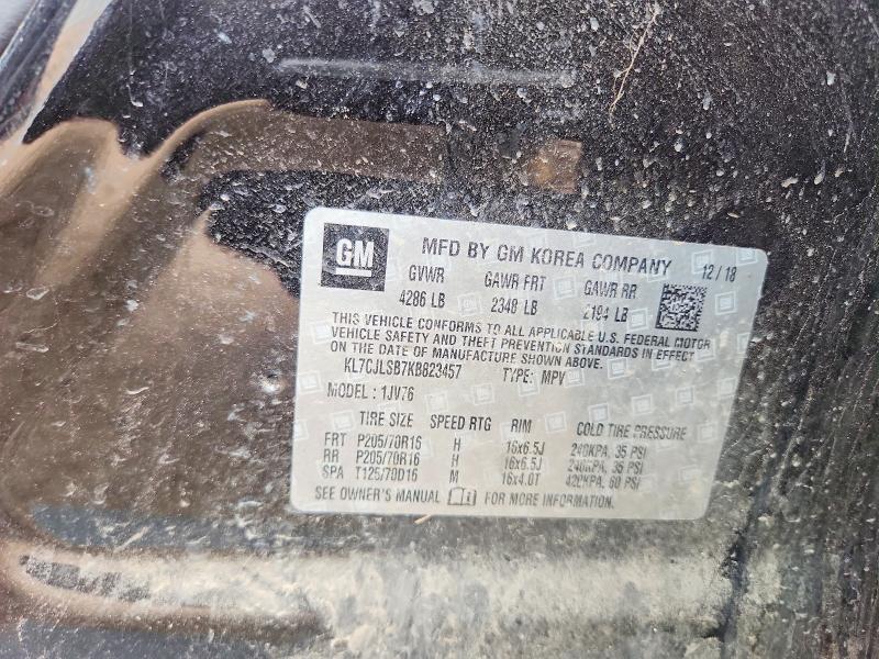 Продаж на аукціоні авто 2019 Chevrolet Trax, vin: KL7CJLSB7KB823457, номер лоту: 56637316