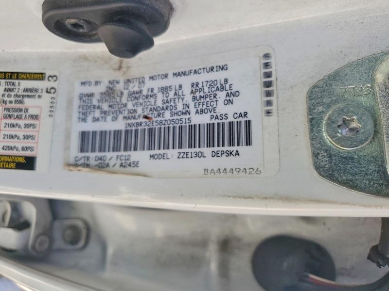 Продаж на аукціоні авто 2008 Toyota Corolla, vin: 1NXBR32E58Z050515, номер лоту: 56492776
