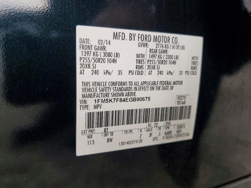 Aukcja sprzedaży 2014 Ford Explorer, vin: 1FM5K7F84EGB90675, numer aukcji: 57598356