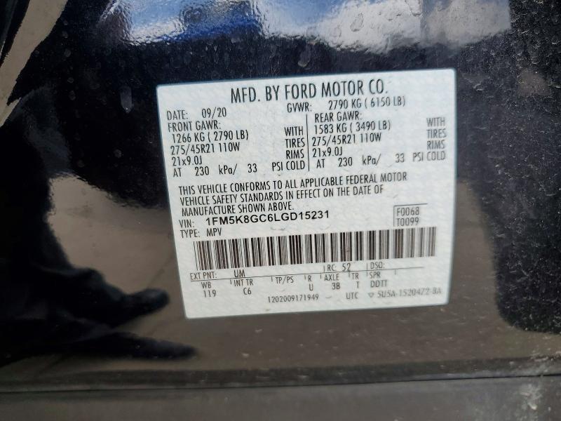 Продажа на аукционе авто 2020 Ford Explorer, vin: 1FM5K8GC6LGD15231, номер лота: 56324196