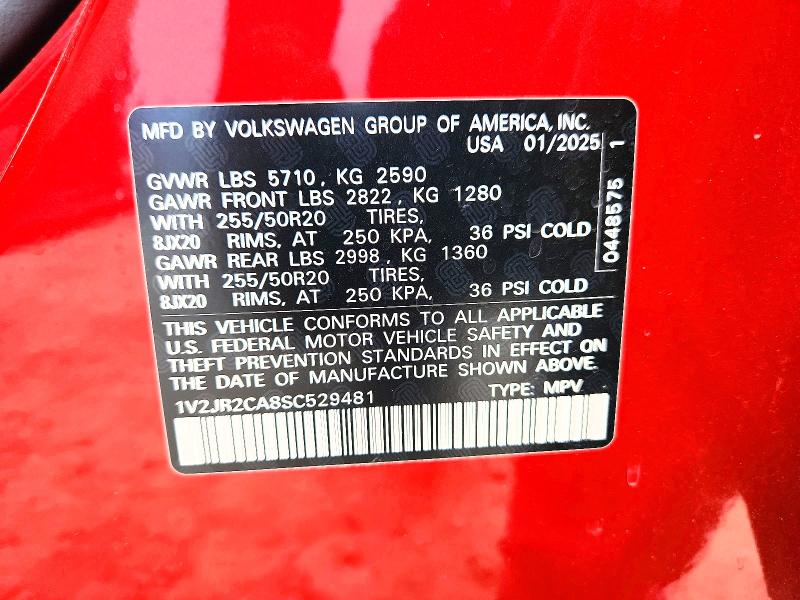 Продажа на аукционе авто 2025 Volkswagen Atlas, vin: 1V2JR2CA8SC529481, номер лота: 56418866