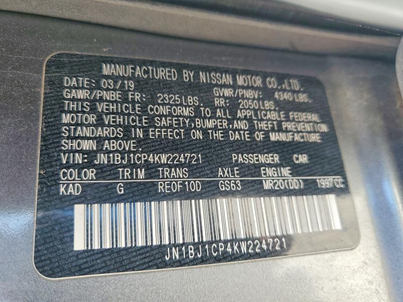Продажа на аукционе авто 2019 Nissan Rogue Sport, vin: JN1BJ1CP4KW224721, номер лота: 54786386
