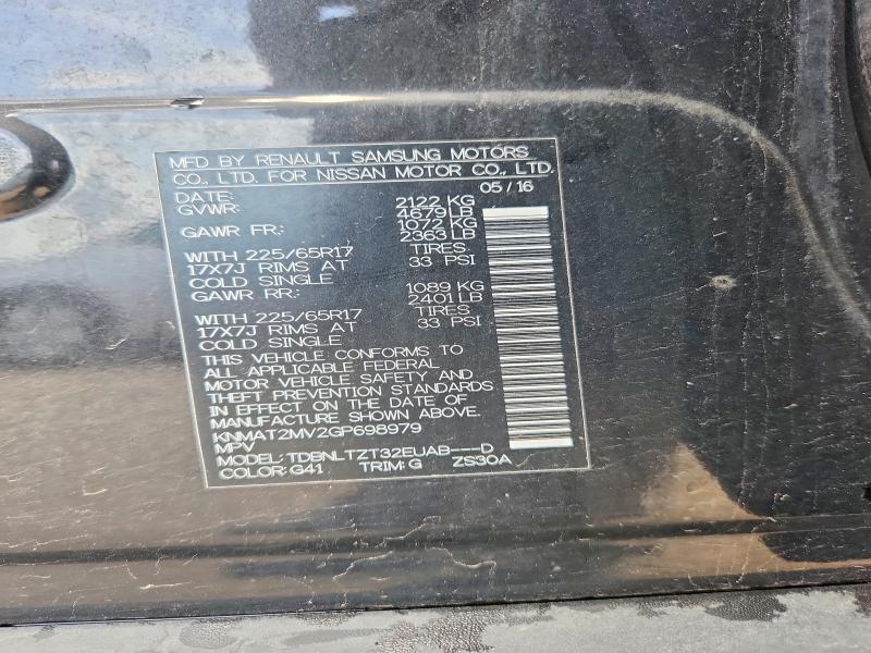 Aukcja sprzedaży 2016 Nissan Rogue, vin: KNMAT2MV2GP698979, numer aukcji: 59105076