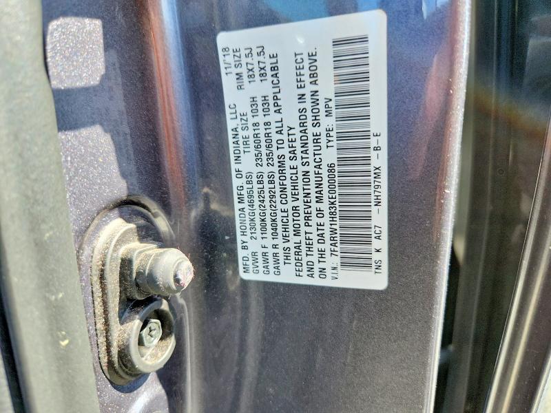 Продаж на аукціоні авто 2019 Honda Cr-v, vin: 7FARW1H83KE000086, номер лоту: 55424556