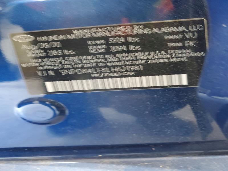 56290636 :رقم المزاد ، 5NPD84LF8LH621981 vin ، 2020 Hyundai Elantra مزاد بيع