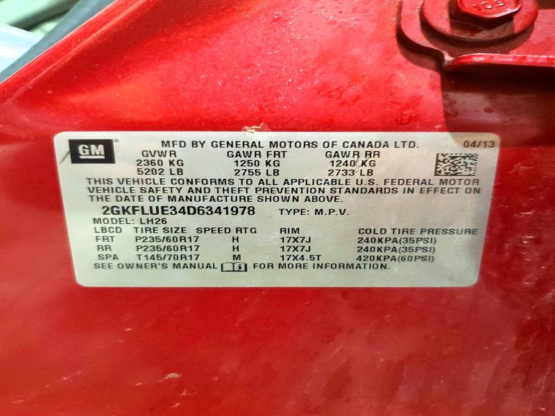 Продаж на аукціоні авто 2013 Gmc Terrain, vin: 2GKFLUE34D6341978, номер лоту: 56617016