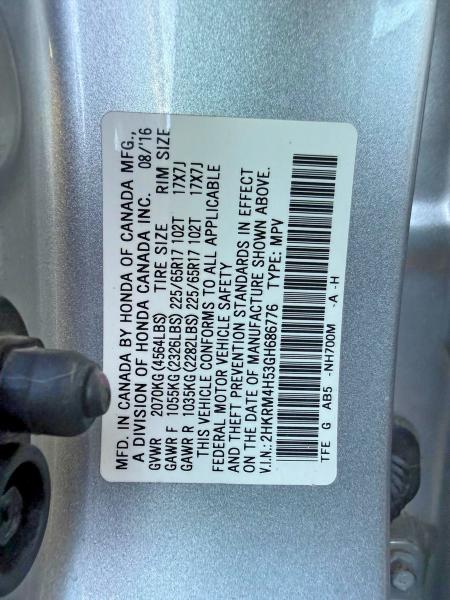 56590406 :رقم المزاد ، 2HKRM4H53GH686776 vin ، 2016 Honda Cr-v مزاد بيع