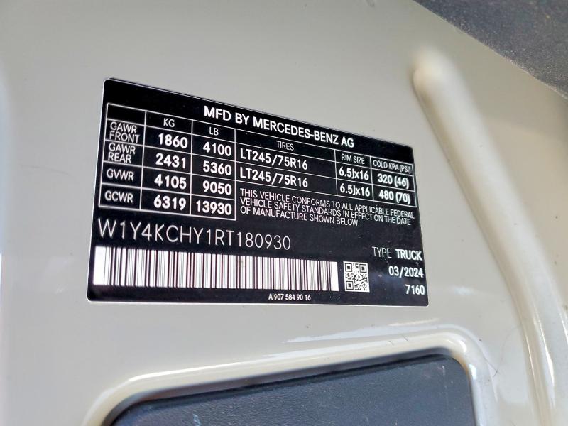 Aukcja sprzedaży 2024 Mercedes Benz Sprinter, vin: W1Y4KCHY1RT180930, numer aukcji: 56722496