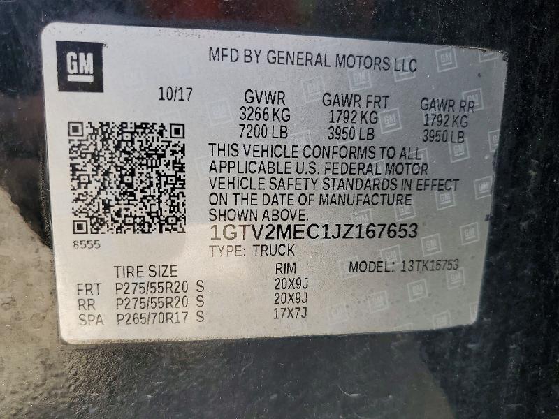 Aukcja sprzedaży 2018 Gmc Sierra, vin: 1GTV2MEC1JZ167653, numer aukcji: 56395776