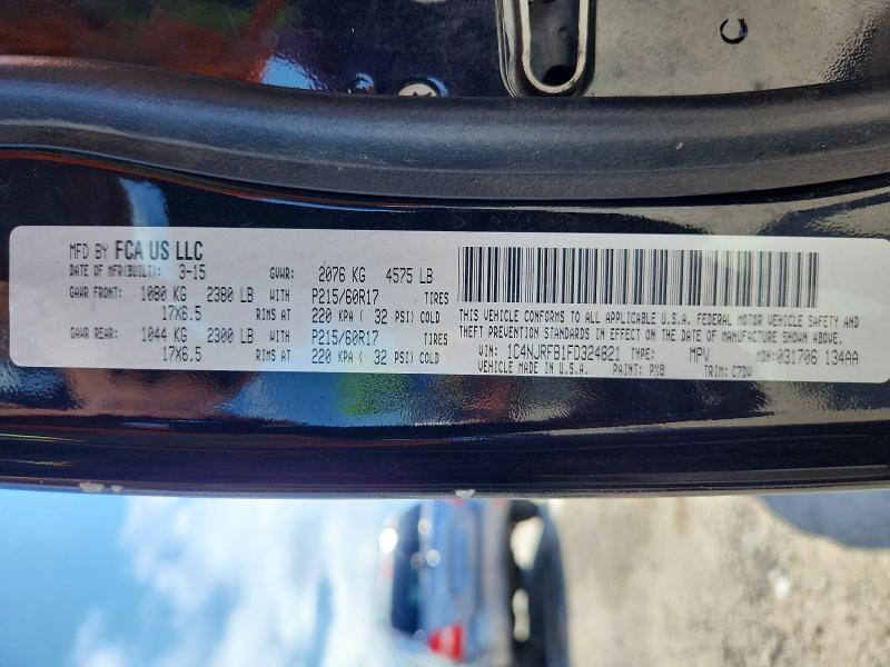 Aukcja sprzedaży 2015 Jeep Patriot, vin: 1C4NJRFB1FD324821, numer aukcji: 56366516