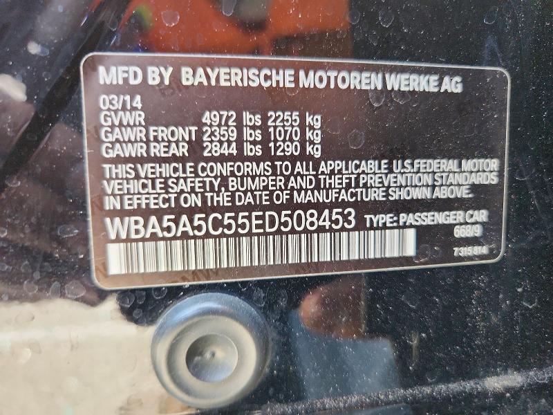 Aukcja sprzedaży 2014 Bmw 528, vin: WBA5A5C55ED508453, numer aukcji: 56538926