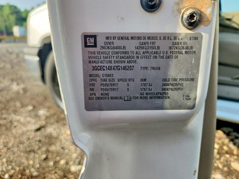 2007 Chevrolet Silverado მანქანა იყიდება აუქციონზე, vin: 3GCEC14X47G146207, აუქციონის ნომერი: 57138546