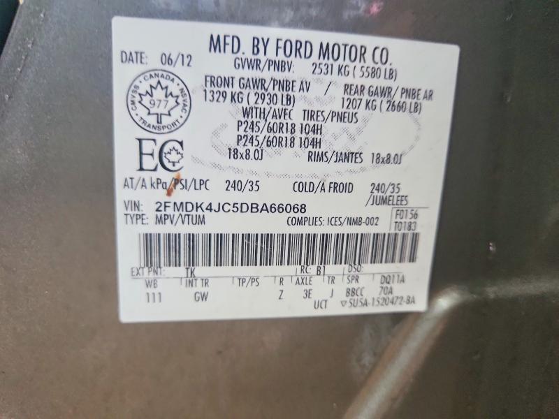 Aukcja sprzedaży 2013 Ford Edge, vin: 2FMDK4JC5DBA66068, numer aukcji: 56318856