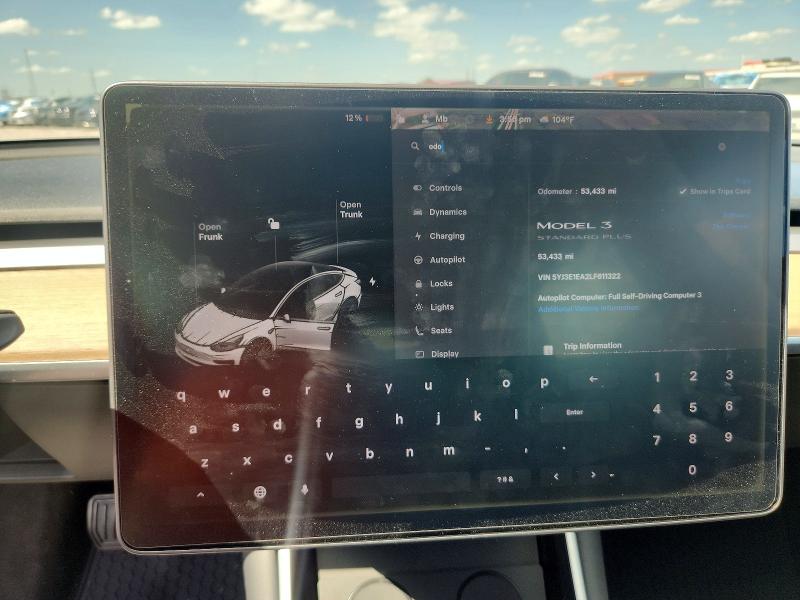 55929706 :رقم المزاد ، 5YJ3E1EA2LF611322 vin ، 2020 Tesla Model 3 مزاد بيع