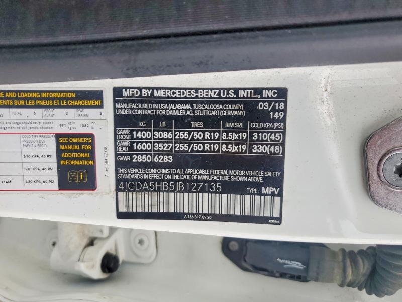 Aukcja sprzedaży 2018 Mercedes-benz Gle, vin: 4JGDA5HB5JB127135, numer aukcji: 58037386