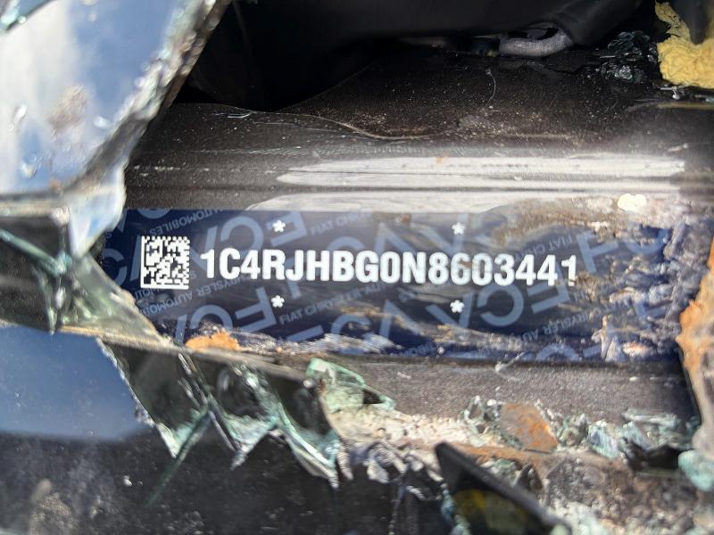 57960796 :رقم المزاد ، 1C4RJHBG0N8603441 vin ، 2022 Jeep Grand Cherokee مزاد بيع