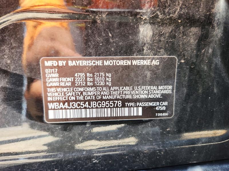 2018 Bmw 430xi მანქანა იყიდება აუქციონზე, vin: WBA4J3C54JBG95578, აუქციონის ნომერი: 57007936