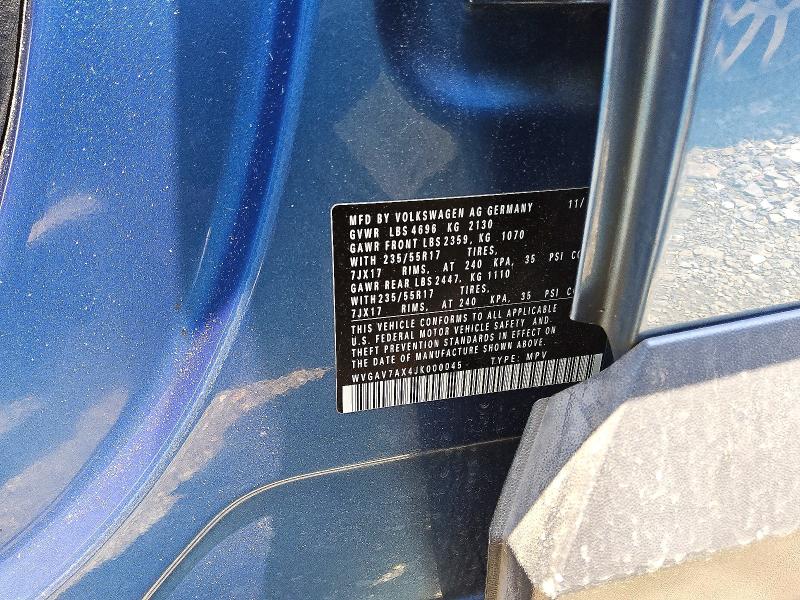 Aukcja sprzedaży 2018 Volkswagen Tiguan Limited, vin: WVGAV7AX4JK000045, numer aukcji: 56271156