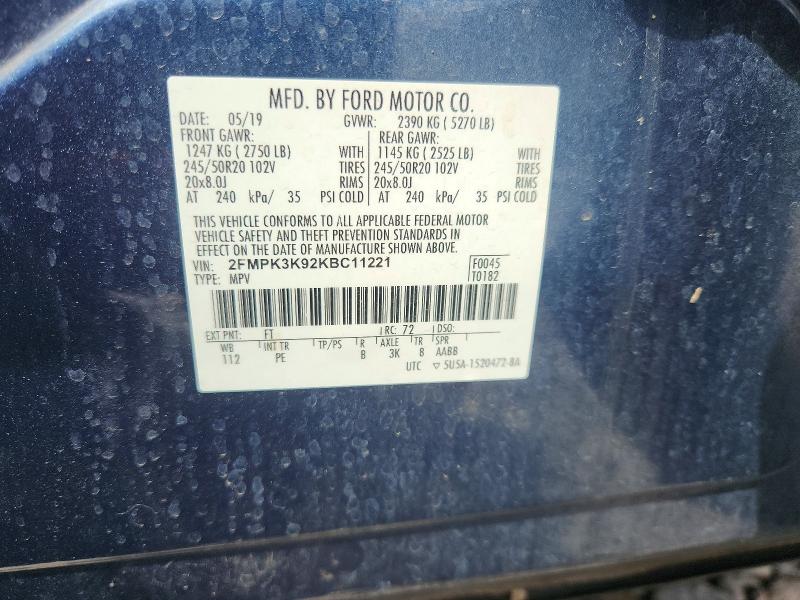 Aukcja sprzedaży 2019 Ford Edge, vin: 2FMPK3K92KBC11221, numer aukcji: 57527556