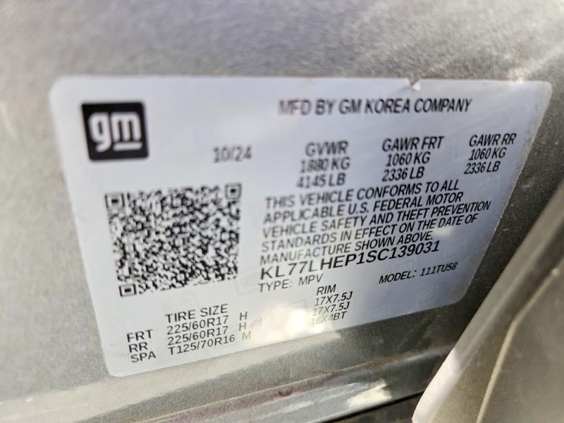 57257566 :رقم المزاد ، KL77LHEP1SC139031 vin ، 2025 Chevrolet Trax مزاد بيع
