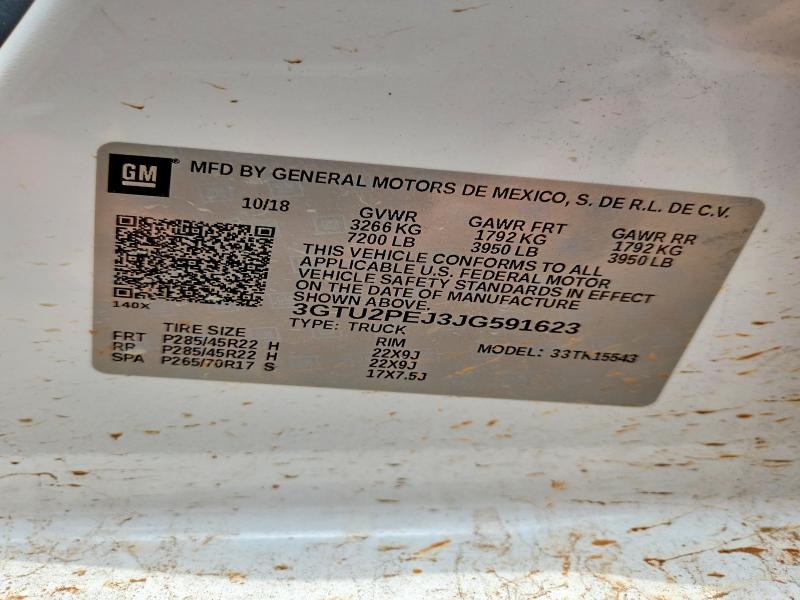 Aukcja sprzedaży 2018 Gmc Sierra, vin: 3GTU2PEJ3JG591623, numer aukcji: 55934106