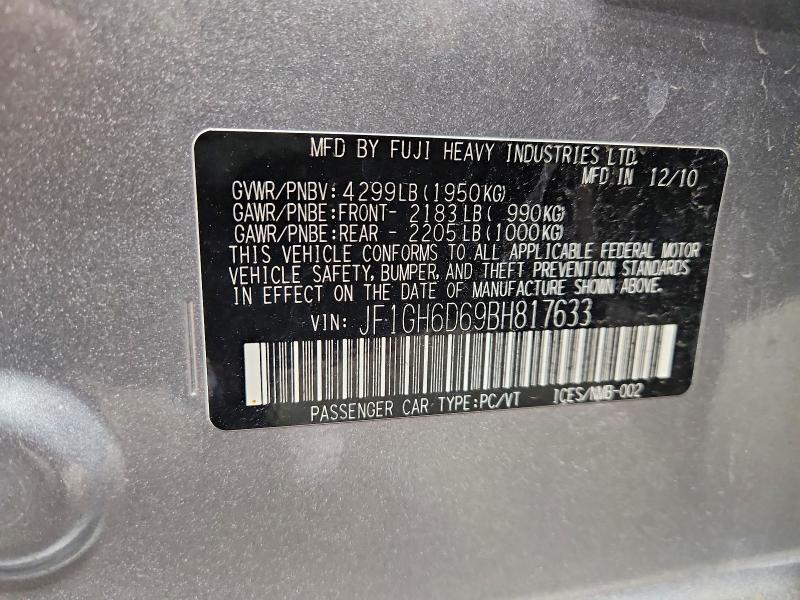 55052336 :رقم المزاد ، JF1GH6D69BH817633 vin ، 2011 Subaru Impreza مزاد بيع