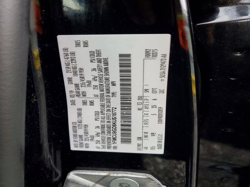 Aukcja sprzedaży 2019 Ford Escape, vin: 1FMCU9GD8KUB18772, numer aukcji: 57892606