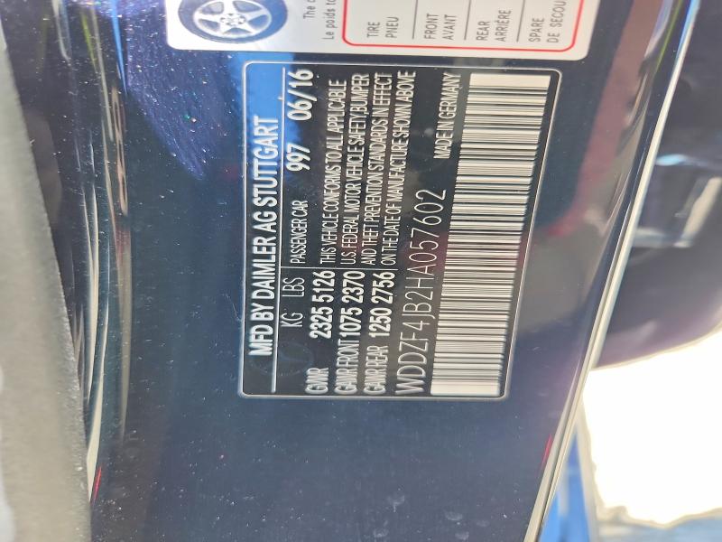 55881596 :رقم المزاد ، WDDZF4JB2HA057602 vin ، 2017 Mercedes-benz E مزاد بيع