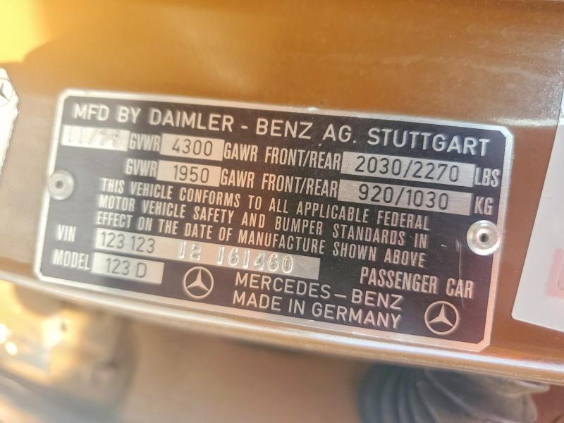 57125806 :رقم المزاد ، 12312312161460 vin ، 1980 Mercedes-benz 240 مزاد بيع