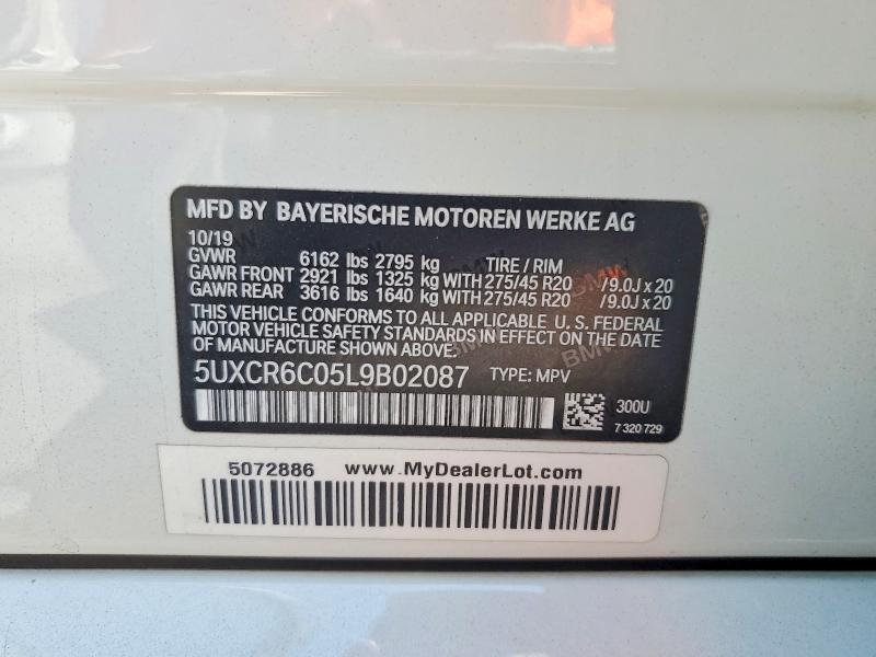 Продаж на аукціоні авто 2020 Bmw X5, vin: 5UXCR6C05L9B02087, номер лоту: 57569616