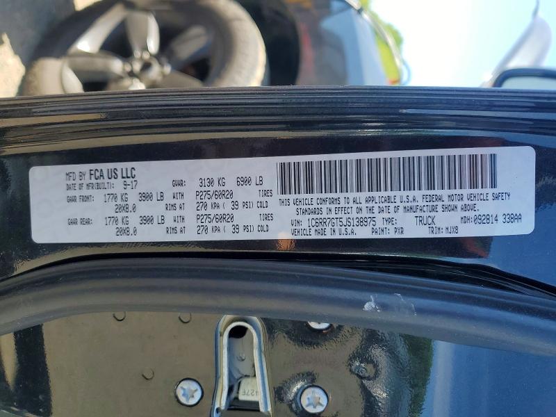 Продаж на аукціоні авто 2018 Ram 1500, vin: 1C6RR7GT5JS138975, номер лоту: 55368196