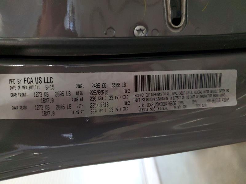 55844696 :رقم المزاد ، 1C4PJMDX9KD476656 vin ، 2019 Jeep Cherokee مزاد بيع