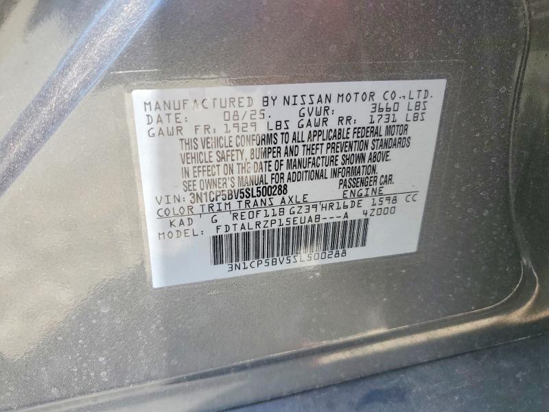 58463486 :رقم المزاد ، 3N1CP5BV5SL500288 vin ، 2025 Nissan Kicks Play مزاد بيع