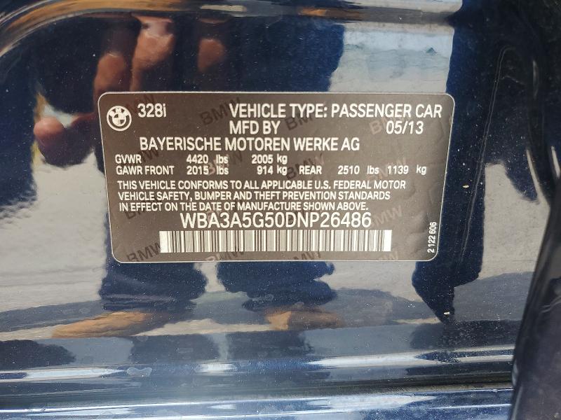 58412496 :رقم المزاد ، WBA3A5G50DNP26486 vin ، 2013 Bmw 328 مزاد بيع