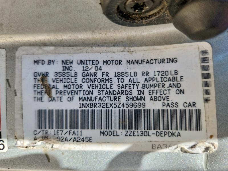 58912826 :رقم المزاد ، 1NXBR32EX5Z459699 vin ، 2005 Toyota Corolla مزاد بيع