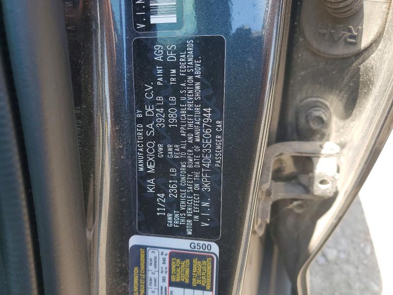2025 Kia K4 მანქანა იყიდება აუქციონზე, vin: 3KPFT4DE3SE067944, აუქციონის ნომერი: 58075566