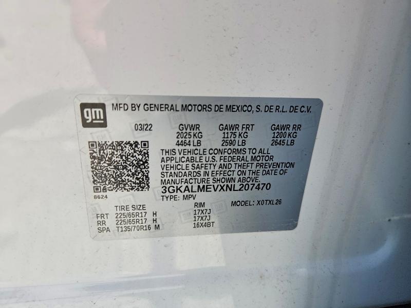 Aukcja sprzedaży 2022 Gmc Terrain, vin: 3GKALMEVXNL207470, numer aukcji: 54590696