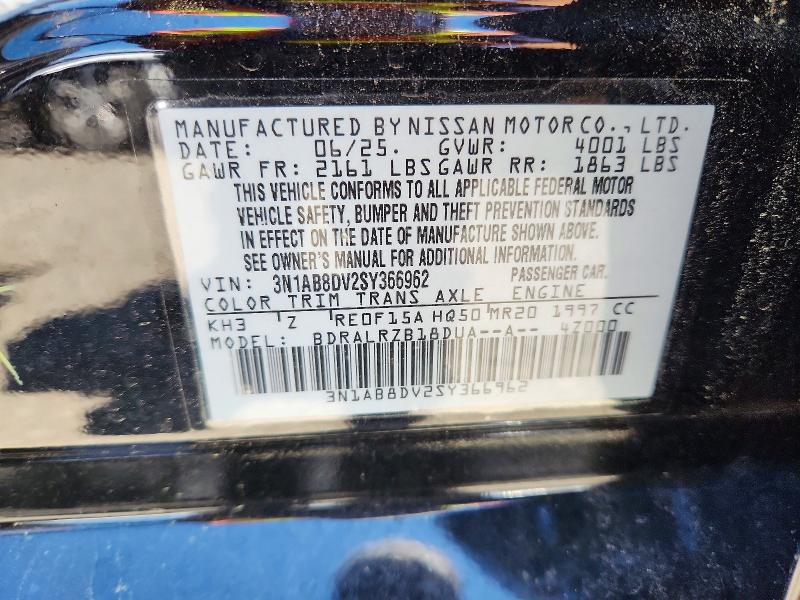 Aukcja sprzedaży 2025 Nissan Sentra, vin: 3N1AB8DV2SY366962, numer aukcji: 58433386