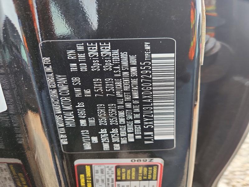 2013 Hyundai Santa Fe Sport მანქანა იყიდება აუქციონზე, vin: 5XYZU3LAXDG072955, აუქციონის ნომერი: 58326726