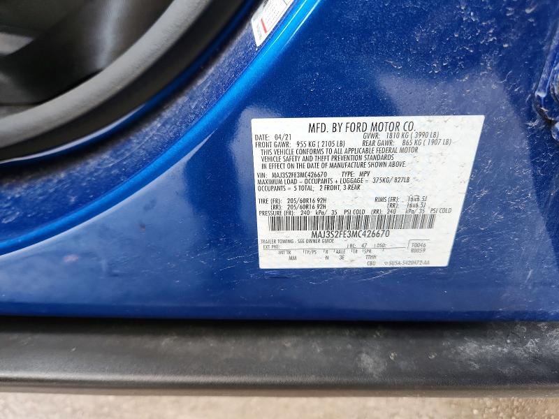Aukcja sprzedaży 2021 Ford Ecosport, vin: MAJ3S2FE3MC426670, numer aukcji: 56691646